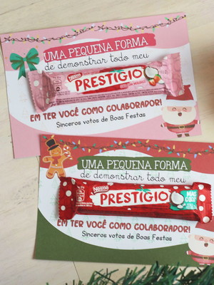 Cartão com bombom natal