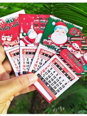 300 mini calendário imã geladeira natal 2024