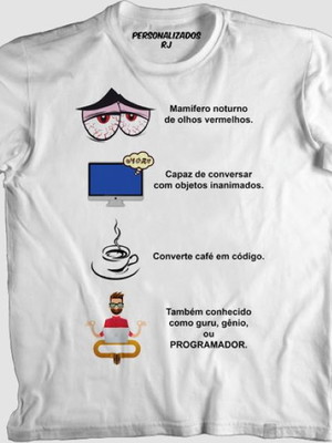 Camiseta programador guru gênio profissão engraçada