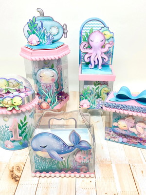 Kit papelaria personalizada fundo do mar - 20 caixas