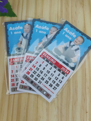 Mini calendário imã 2025 lembrancinha personalizada com foto