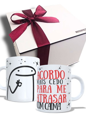Caneca flork acordo cedo pra me atrasar com calma