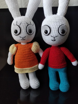 Simon e lu amigurumi - 2 personagens