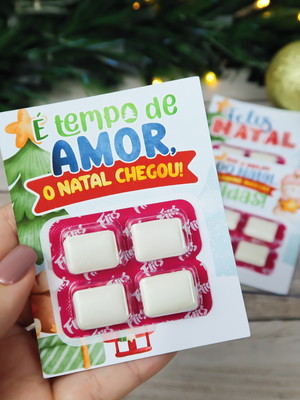 Card com chiclete- natal