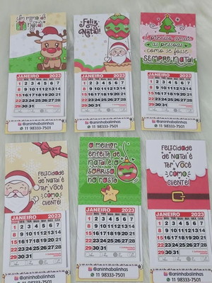 Mini calendário 2024 com imã- natal