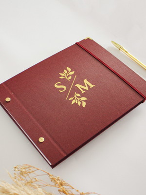 Guestbook livro de assinaturas casamento marsala
