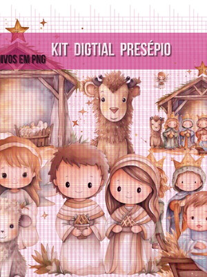Kit digital presépio aquarela exclusivo