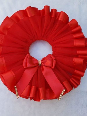 Saia tutu para bebê com laço e strass