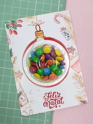 Cartão personalizado com confetes natal
