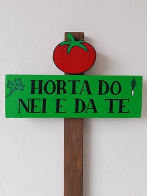 Plaquinha horta personalizada com nome