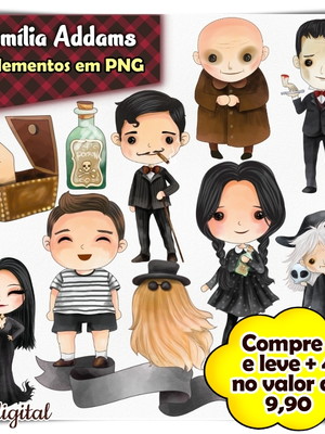 Kit digital família addams