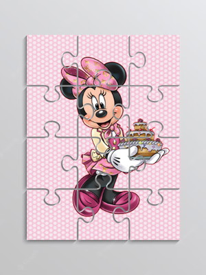 Quebra cabeça tema minnie confeiteira