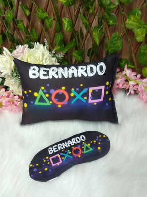 Kit almofada 20x30cm + mascara dormir tapa olhos games