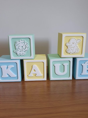 5 cubos de mdf newborn tamanho 6x6x6cm - kit com 5 cubos