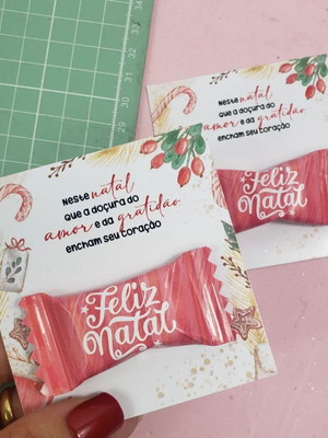 Card com bala personalizada natal