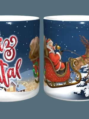 Caneca feliz natal papai noel