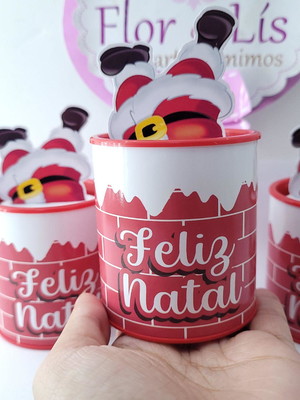 Tubolata 3d de natal papai noel lembrancinha personalizada