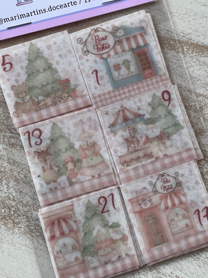 Calendário do advento de papel arroz 4cm