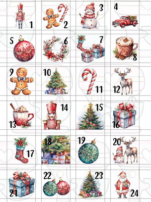 Calendário do advento de papel arroz 4cm
