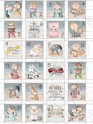 Calendário do advento de papel arroz 4cm