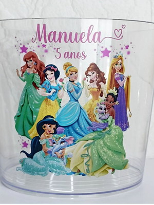 Balde pipoca personalizado-princesas