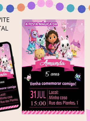 Convite a casa mágica da gabby digital