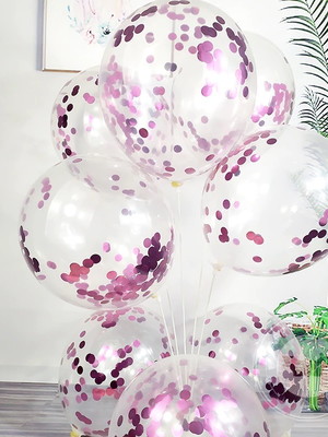 10 balões de látex com confete rosa 10 polegadas