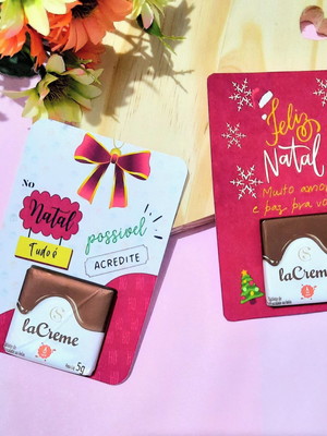 Card com tablete cacau show- natal