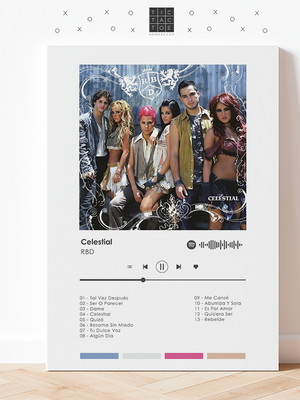 Quadro mdf spotify rbd rebelde - celestial - spy 0027