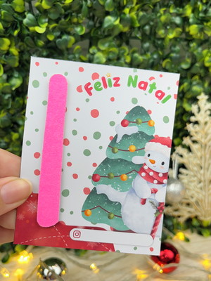 Card com mini lixa- natal