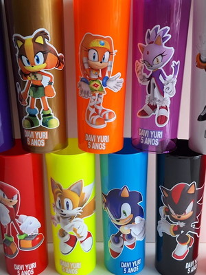 Copo long sonic e amigos pcte com 30