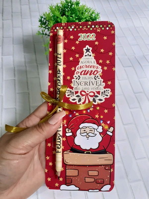 Card + lápis personalizado brinde mimo cliente natal