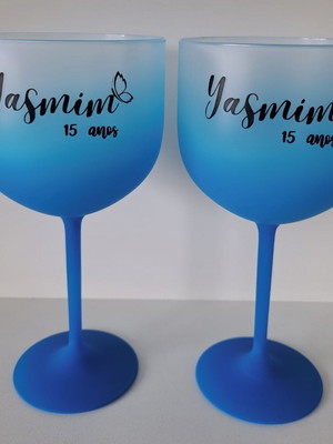 100 taças de gin 580ml jateada degrade personalizadas