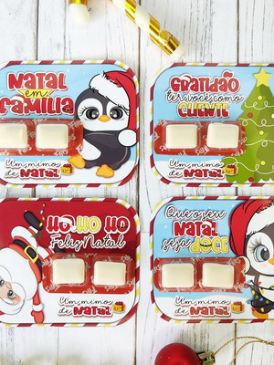 Card com chiclete- natal