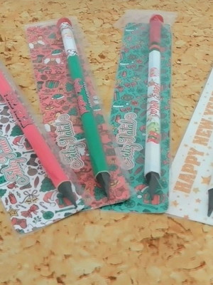 30 card + lápis personalizado - natal e ano novo 2024