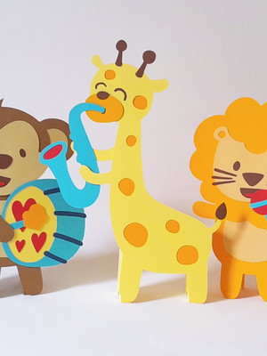 Kit com 3 displays de mesa banda de animais