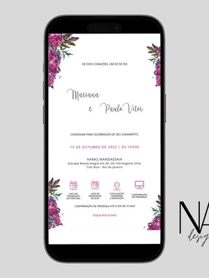 Convite de casamento digital interativo