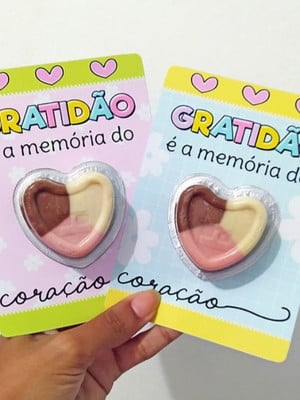 Lembrancinha para cliente card com nucita
