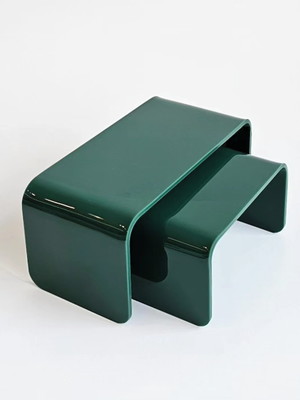 Suporte duo altura em acrílico liso verde musgo