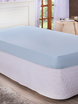 Lençol avulso para cama casal queen com elástico azul
