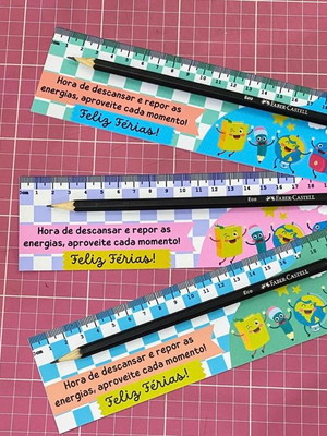 Brinde feliz férias card+lápis