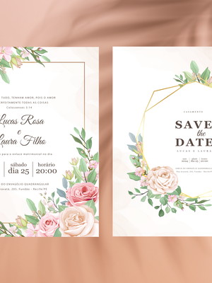 Arte para convite de casamento