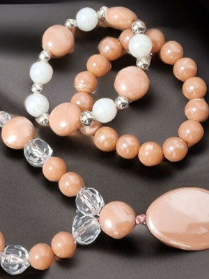 Max colar e kit de pulseira em pedras