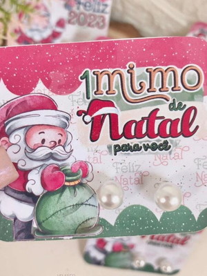 Lembrancinha de natal card com brinco