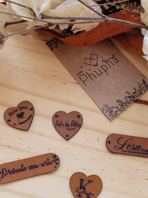 25 etiquetas personalizadas de couro sintético