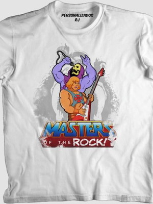 Camiseta engraçada mestres do rock he-man