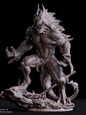 Miniatura de rpg - abyssal fishman 01