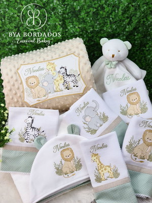 Kit enxoval safari personalizado