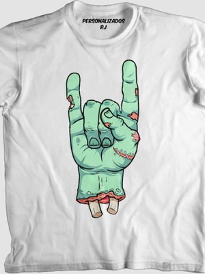 Camiseta engraçada rock zumbi
