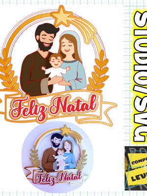 Arquivo topo de bolo feliz natal religioso sagrada família
